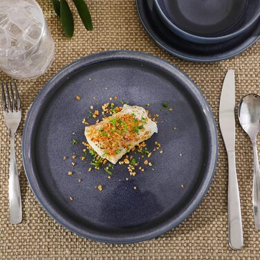 Сервіз столовий Gibson Elite Northrock Steingut 16-частинний для 4 осіб (12 предметів) - Білий з ручним розписом, основа з теракоти