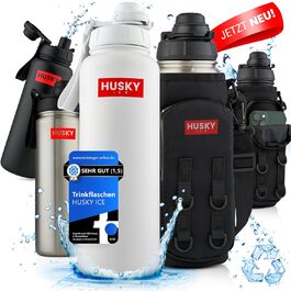 Stainless Steel Water Bottle with FREE Carry Bag - 700ml - BPA-Free, Leakproof and Dishwasher Safe Thermo Insulated Bottle - Thermos Flask double-walled, Sports, Outdoor (700 ml, White Edition)