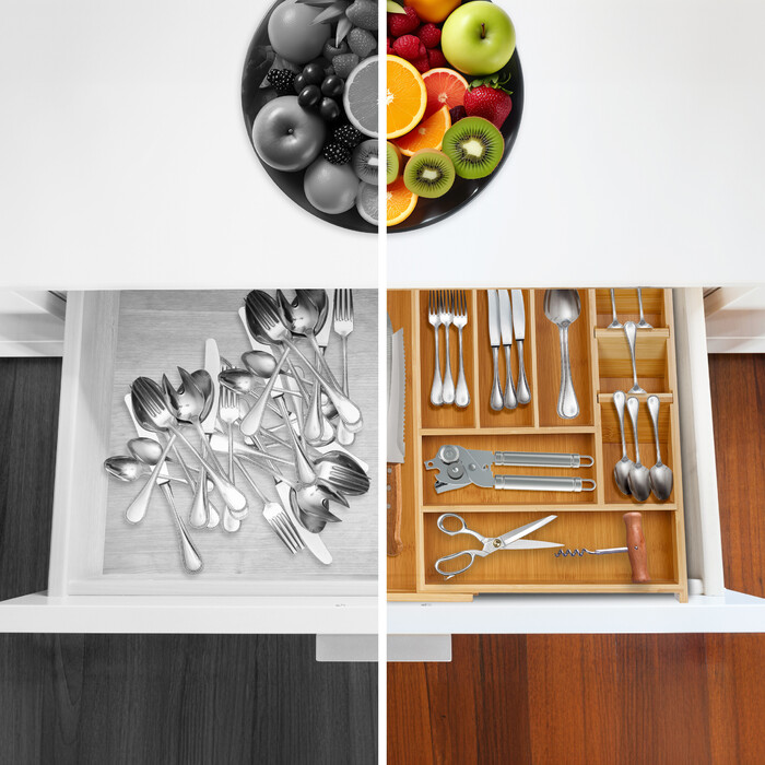 Relaxdays Extendable Cutlery Box
