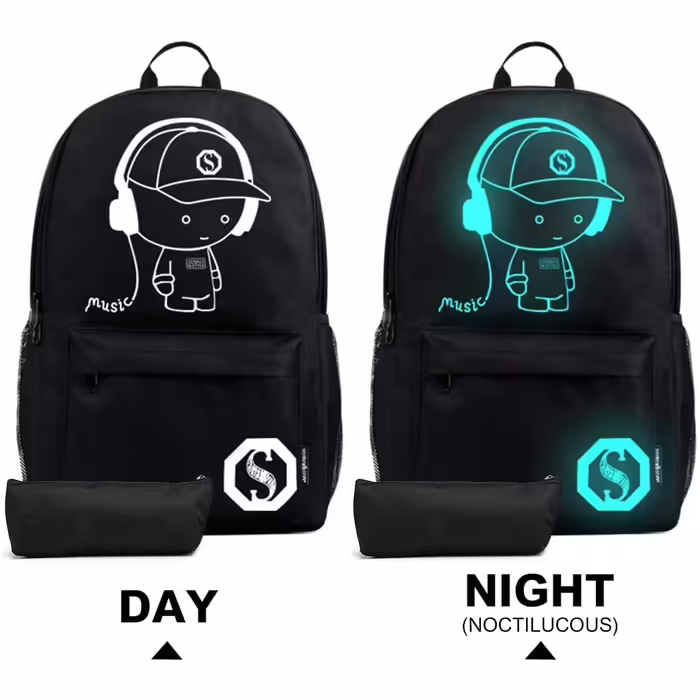 This backpack, school backpack, daypack, polyester, casual city backpack for university, outdoor, leisure, unisex (Black), E6879 BK, M