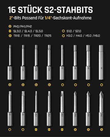 Електрична викрутка Fanttik S1 Pro 3.7V з магнітом, комплект з 16 біт, регулювання крутного моменту до 6 Nm, акумулятор 2000 mAh, для ремонту меблів та комп'ютерів