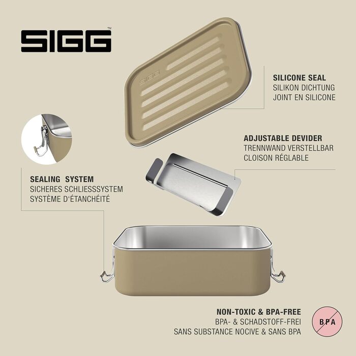 SIGG Gemstone — герметична ланчбокс із нержавіючої сталі 18/8 для офісу, школи та подорожей