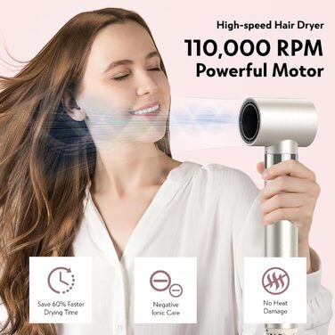 Slopehill Airstyler 5 в 1: Іонський фен, мультистайлер, автоматична плойка, щітка-фен, випрямляч для волосся (Champagne Gold)