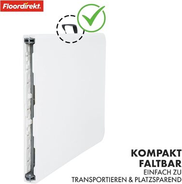 Складаний садовий стіл-буфет Floordirekt Akita 183x76 см з ручкою для перенесення - для тераси, балкона, кемпінгу