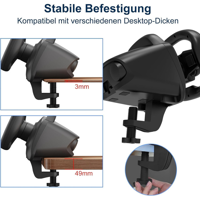 Руль для ПК DOYO з педалями та перемикачем передач, 270° оберт, Bluetooth, вібрація, сумісний з PC, PS3, PS4, Switch, Android, чорний