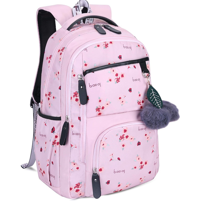 Рюкзак для дівчаток з квітами: шкільний, для подорожей, на ноутбук (рожевий)