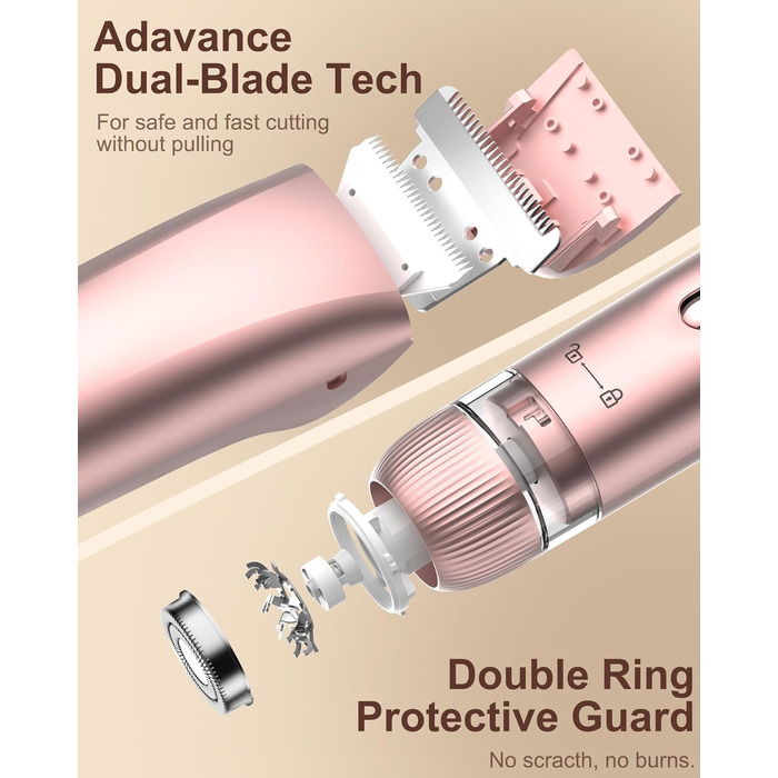 Електричний жіночий епілятор 2 в 1 з тримером, silky splash, Rose Gold, IPX7, з керамічними лезами