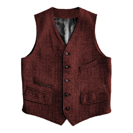 Жилет чоловічий SOLOVEDRESS Wolle Regular Fit для весілля, бургундський (XS)