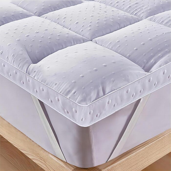 Bedecor Fitted Sheet Mattress Topper Soft-Topper, Luxury 3D Massage Bubbles Cover 180x200 cm