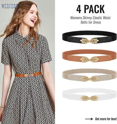 Еластичний пояс для жінок WERFORU: широкий, вінтажний, для суконь, чорний, білий, коричневий, бежевий, обхват талії 82-99 см