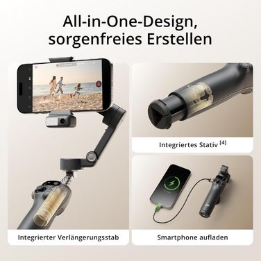 Стабілізатор DJI Osmo Mobile 7P для смартфонів: 3-осьовий, трекінг, світло, розширений штатив
