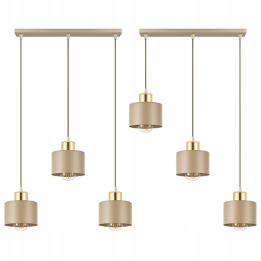 Підвісна люстра LEDLUX бежевий + золото, 3 точки освітлення, цоколь E27