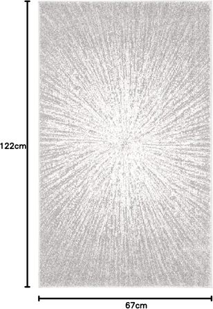 Килим SAFAVIEH для вітальні, їдальні, спальні - колекція Evoke, короткий ворс, 122 x 183 см (темно-сірий/слонова кістка, прямокутний)