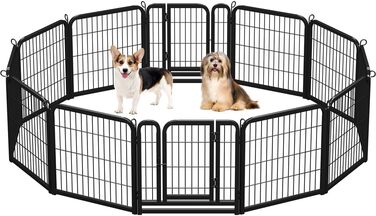 Корм для цуценят Yaheetech (12 шт.) - забіг для собак, 63 см, з 2 дверцятами, автоматичним замком, гнучкий та складаний, для квартири та саду
