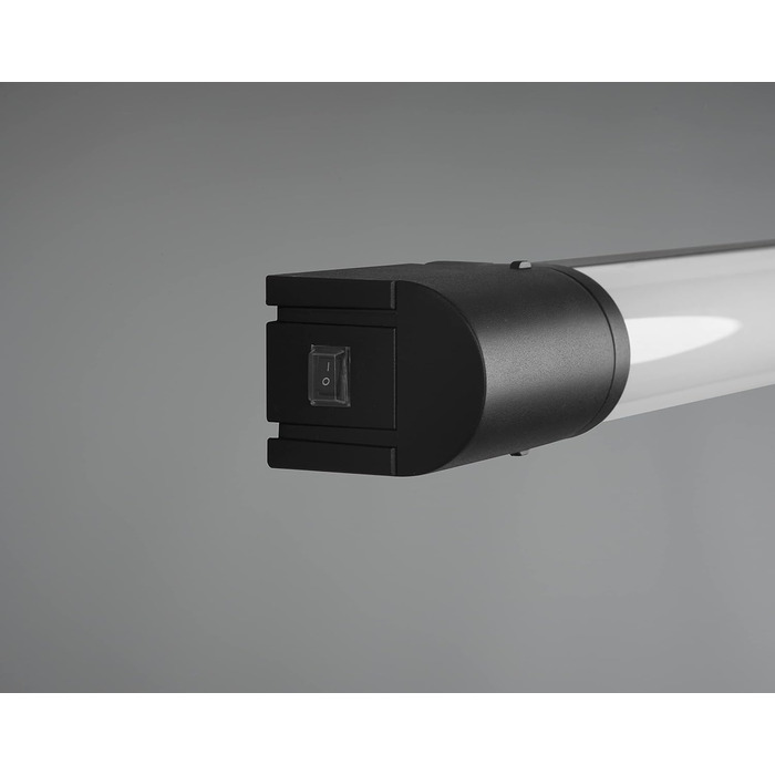 Trio Leuchten LED Bathroom Wall Light Piera 284074206, colored plastic, including 8 Watt LED, switch, socket, (Matte Black, Width 79cm)