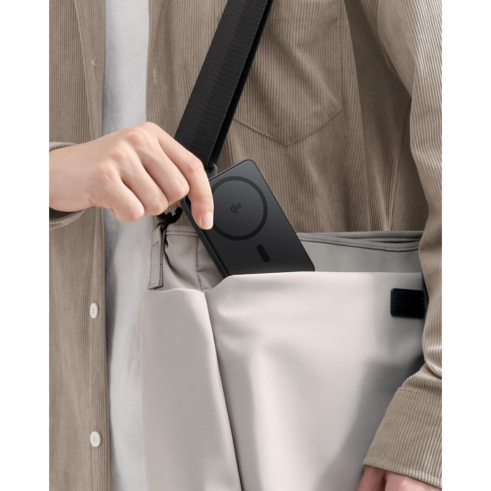 Power Bank Baseus 10000mAh: Бездротова зарядка 15W, MagSafe, PD 22.5W, USB-C, Білий/Чорний