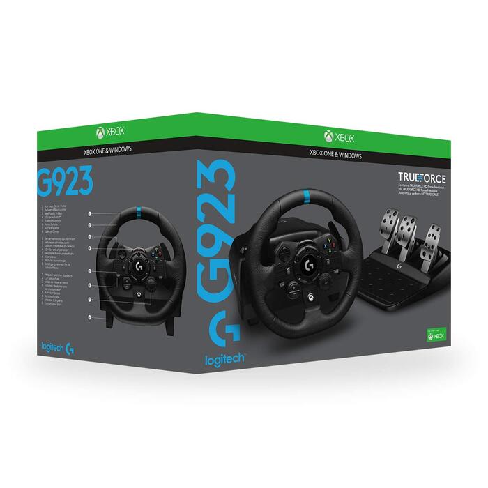 Рульове колесо Logitech G923 TRUEFORCE з педалями для Xbox Series X|S, Xbox One/PC, з технологією TRUEFORCE, 1000 Гц, чорне