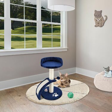 Дерев'яний кігтеточний комплекс Beltom® Kratzbaum 54 см, рожево-білий (блакитний)