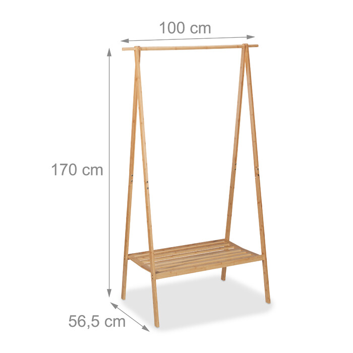 Relaxdays Folding Clothes Rack with Shelf