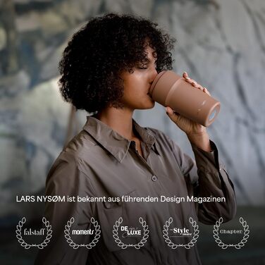 Термокружка LARS NYSØM 380 мл - термокружка для кави та чаю з нержавіючої сталі | З ізоляцією, без витоку, для подорожей | Berry Red/Carbon Black