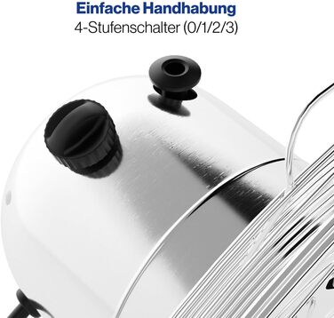 Вентилятор ProfiCare® PC VL 3063 M з обертанням, 35W, Ø 30 см, тихий, хром