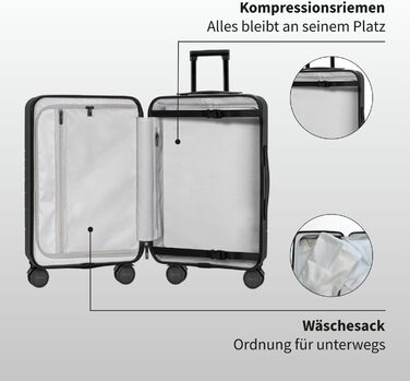 Валіза ETERNITIVE з полікарбонату та ABS: легка, з колесами 360°, з TSA-замком, для ручної поклажі, оливковий колір