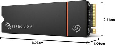 SSD Seagate FireCuda 530R 2TB NVMe Gen4 для PC/PS5 - 7400 MB/s, 3D TLC NAND, 5.050TBW, Data Rescue Service