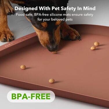 PETLIBRO Килимок для годування собак і котів, захист від розливу, силіконовий, 55.9 x 41.9 см, коралловий