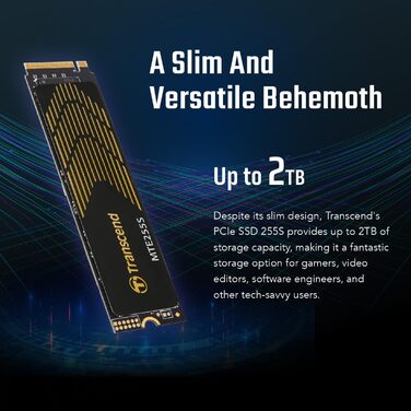 SSD Transcend 2TB M.2 NVMe PCIe 4.0 (Gen4x4) з радіатором - 7400 МБ/с для PS5, ПК, ноутбуків