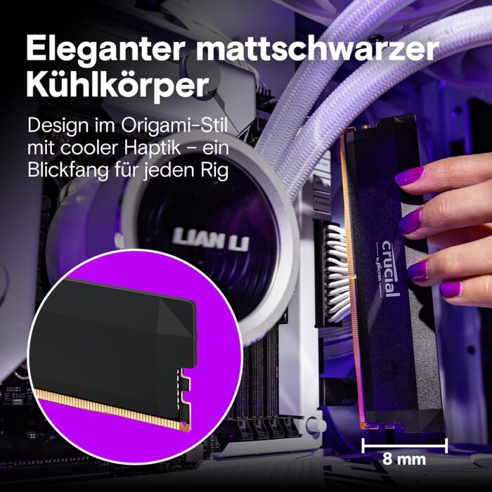 Crucial Pro DDR5 RAM 64GB (2x32GB) 6000MHz CL36 - Пам'ять для ігор та комп'ютера, Intel XMP 3.0 / AMD Expo, Чорний