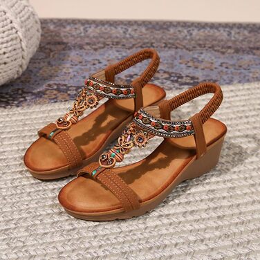 Босоніжки жіночі Slingback ортопедичні літні, коричневі (A7 Braun, 40 EU) - зручні сандалі для широкої стопи та вальгусної деформації