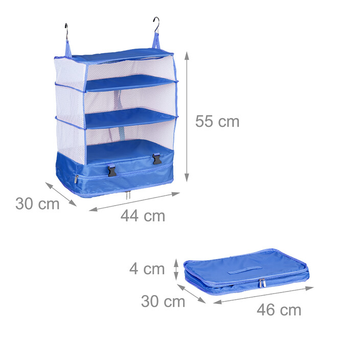 Relaxdays Hanging Travel Organizer with 4 Compartments