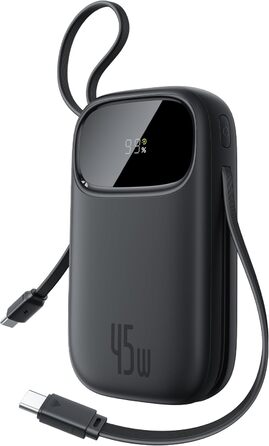 Power Bank Baseus QPow3 20000mAh 45W з 3 USB-C та 1 USB-A, LED дисплеєм, PD3.0/QC4.0, чорний