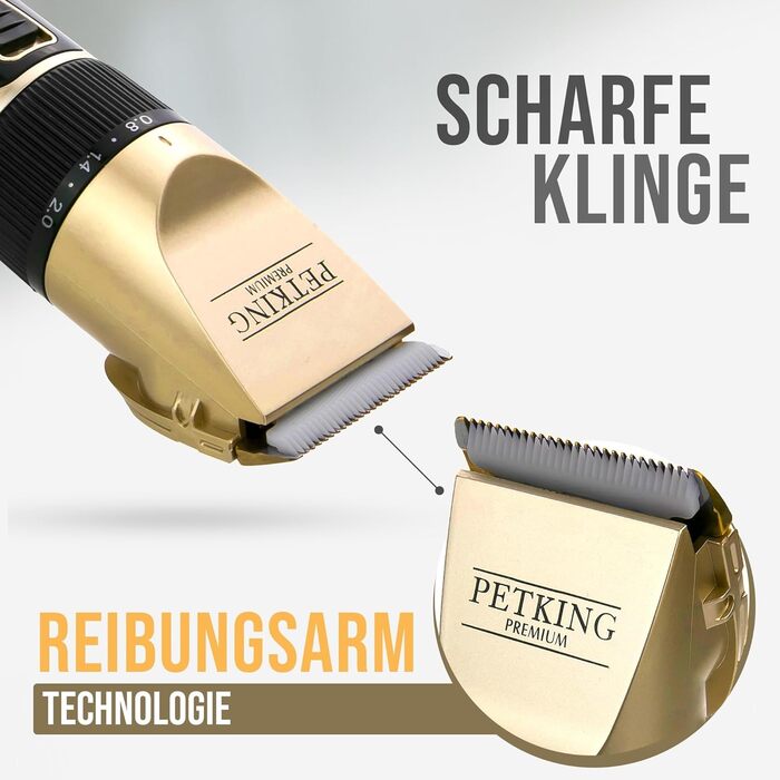 Набір для стрижки собак та котів: професійний триммер для густого хутра з низьким рівнем шуму, золотий