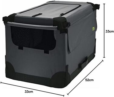 Кіяниця для собак Maelson Soft Kennel - антрацитова, 62 x 41 x 41 см (розмір внутрішній: 52 x 33 x 33 см)