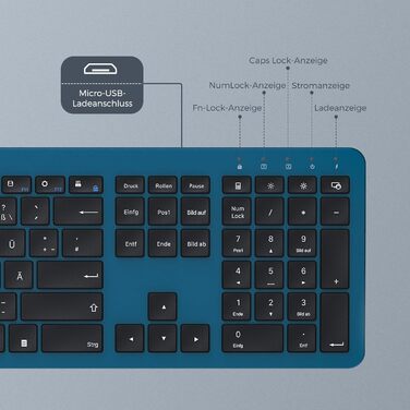 Бездротовий комплект клавіатури та миші Seenda SK38-3, ультратонкий, перезаряджуваний, ергономічний, з захистом від пилу, DE QWERTZ, чорний & зелений/чорний & темно-зелений (чорний & темно-синій)