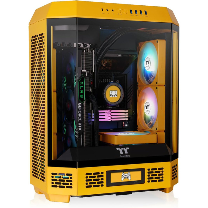 Корпус ПК Thermaltake The Tower 600 ATX з вертикальним дизайном, 3 скляні панелі, 2 вентилятори 140mm, підтримка радіаторів 420/360mm, USB-C, білий (Bumblebee)