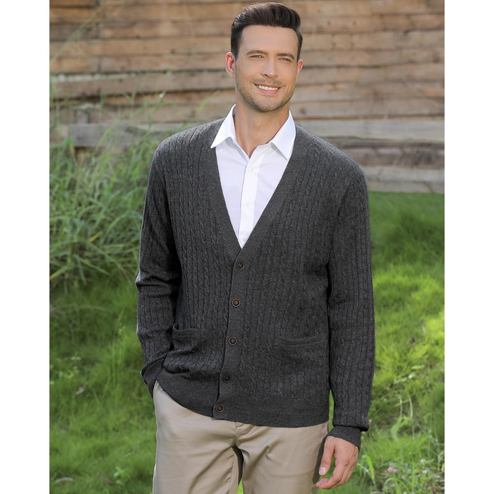 Чоловічий кардиган Kallspin з в'язаного з мікрофібри, в'язаний візерунком 