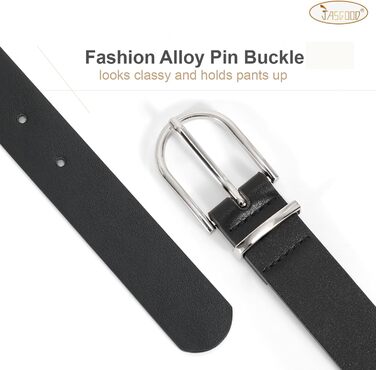 Жіночий шкіряний ремінь JasGood для джинсів, штанів, суконь з золотою пряжкою, чорний+коричневий+бежевий (срібна пряжка), розмір регулюється 66-82 см