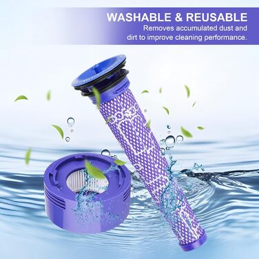 Фільтри для пилососа Dyson V11/V15 (3 шт) - Waitley, сумісні з SV14, SV17, SV22 Detect Animal, Absolute, Extra, Pro, Torque Drive (#970013-02)