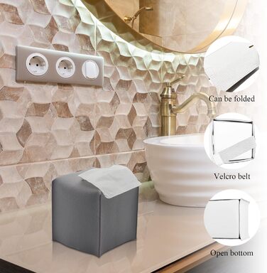 Набір аксесуарів для ванної кімнати, 10 предметів (сірий): сміттєвий контейнер, тримач для зубних щіток, мильниця, дозатор мила, тримач для унітазної щітки, контейнер для ватних паличок, кришка для серветок