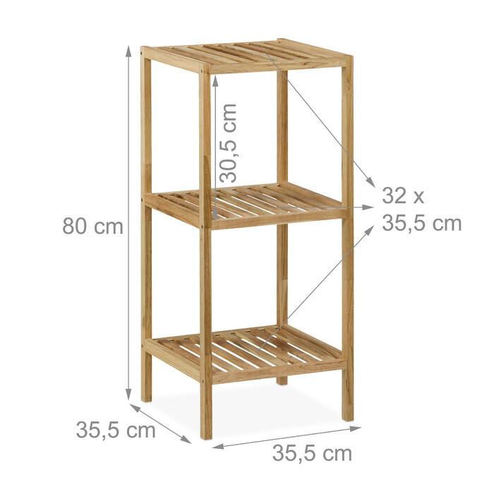 Relaxdays Walnut Open Shelves
