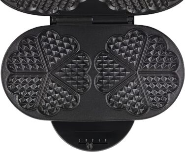 Tefal Double Heart Waffle Maker WM311D | Stepless temperature control for desired browning | Non-stick plates | Batter-catching device | 1200W | ‎37 x 11.4 x 28.5 cm Double Heart Waffle Iron