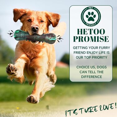 HETOO Dog Toy, Indestructible, Robust, Squeaky, Chew Toy for Aggressive Chewers, Large and Medium Dog Breeds, Dental Care