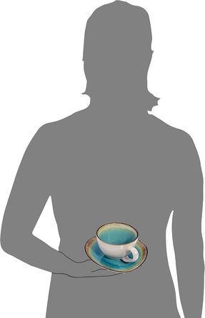 Sänger | Capri Stoneware Coffee Set, Coffee Cup Set for 4 People, Coffee Mugs, Coasters, Plates, 12-Piece Coffee Cup Sets, Stoneware Mug Coffee Set | PREMIUM COLLECTION 12-Piece Coffee Set
