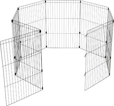 Клітка для собак IRIS OHYAMA 91.4 см, 8-панельна, для собак середніх та великих порід, портативна, чорна