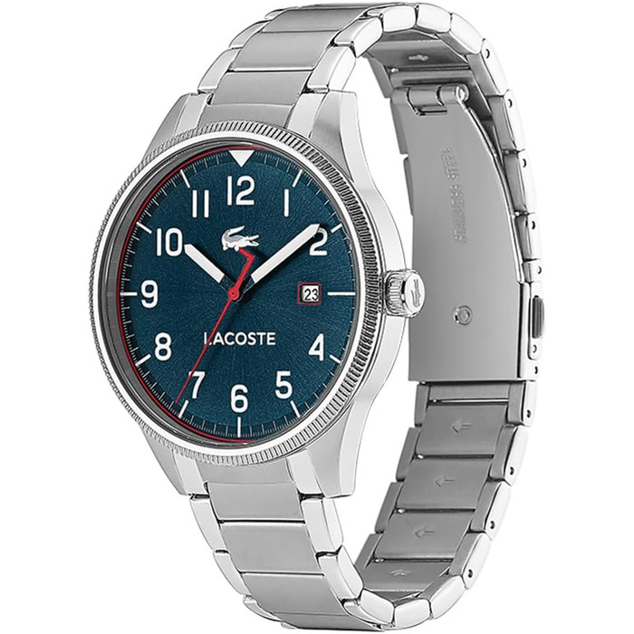 Годинник чоловічий Lacoste Continental Quartz срібний з браслетом з нержавіючої сталі 2011022