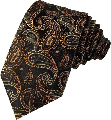 Краватка чоловіча GASSANI Paisley 7 см, комплект 3 шт., чорно-коричнева | Охровий