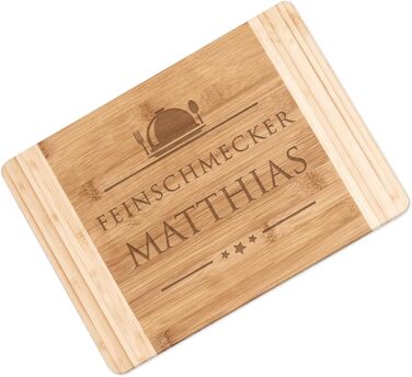 Maverton Bamboo Cutting Board with Engraving - Serving Board - Charcuterie Board Solid Wood - Size: 35x25 cm - Cutting Board for Men - Christmas Gifts - for Birthdays - for Christmas - Foodie