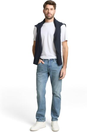 Джинси чоловічі Tom Tailor TTMARVIN Straight з еластаном, блакитний денім Used Light Stone, 33W/34L